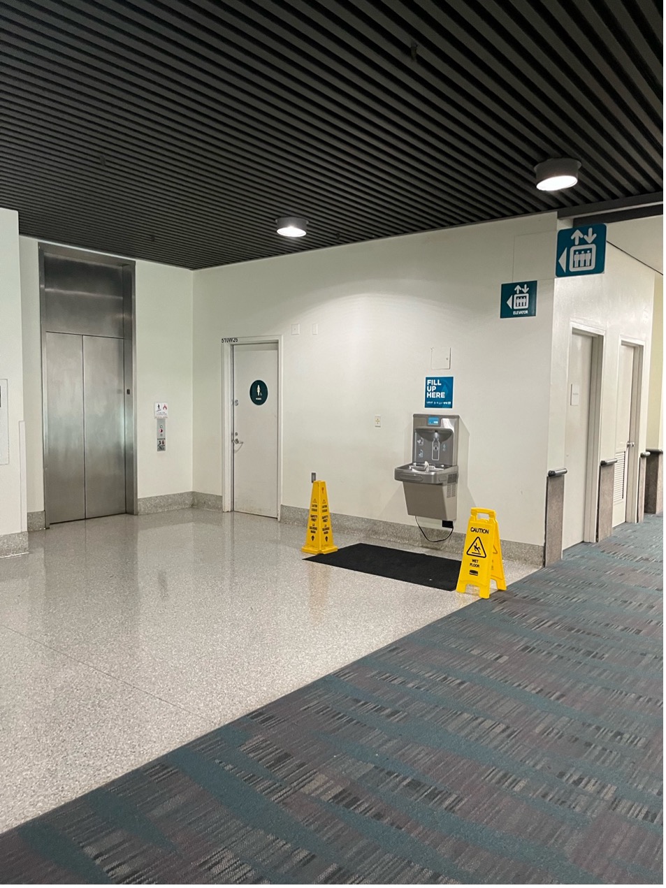 An elevator on Level Two that takes attendees down to the Bookfair entrance.