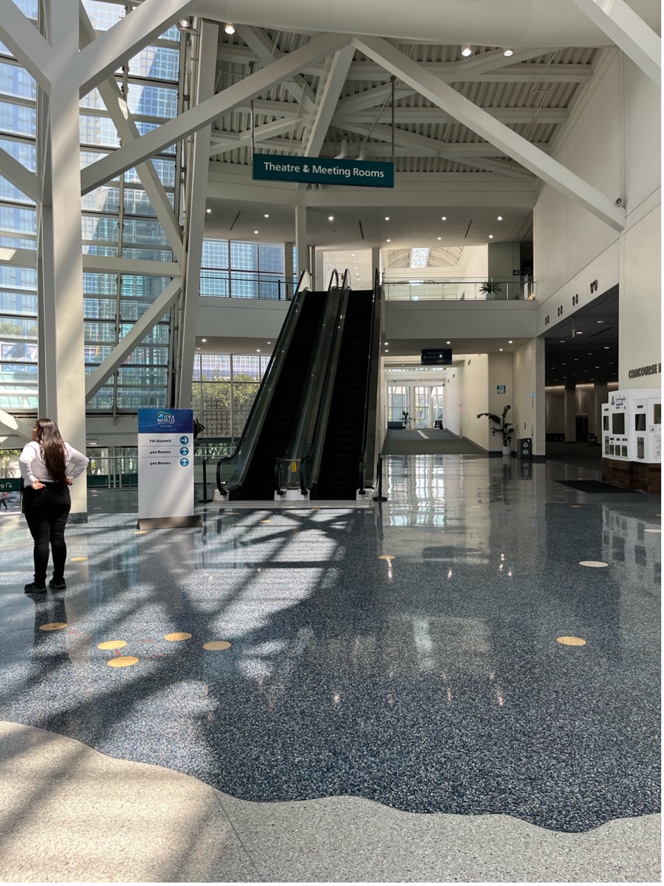 Escalators that can take attendees from Level One to Level Two.